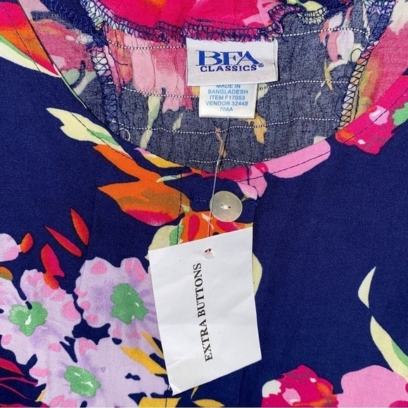 Vintage 90s BFA Classics Maxi Length‎ Full Button Front Floral Print Tank Dress - Picture 5 of 7